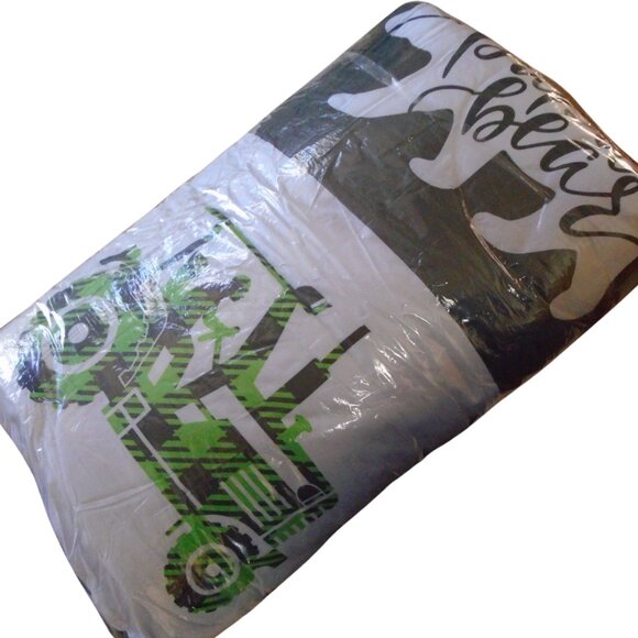 Woodland Queen Comforter Papa Bear Tractor Farm Patchwork Bed Cover 90"x90" - Picture 5 of 5